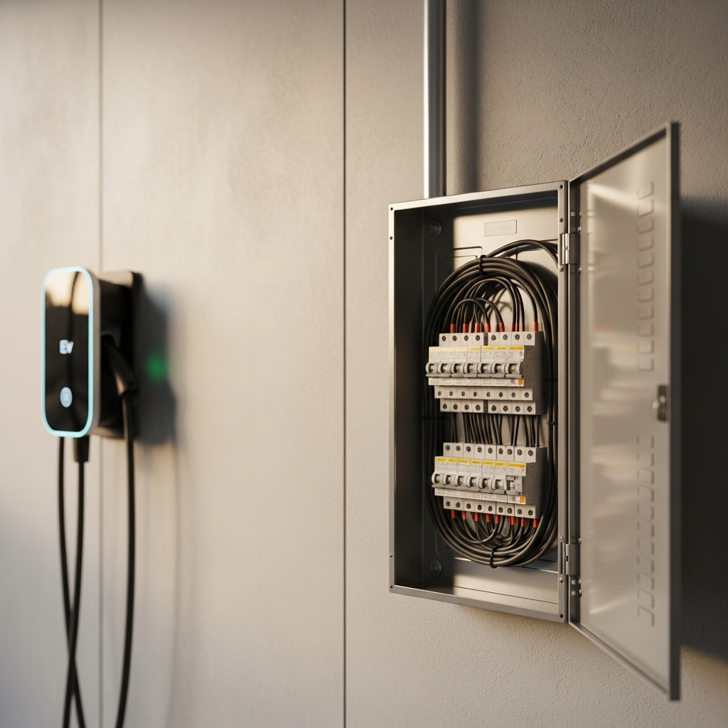 Old Home EV/Electrical Modernizer electrical panel upgrade installation showing modern 200-amp service for San Diego homes